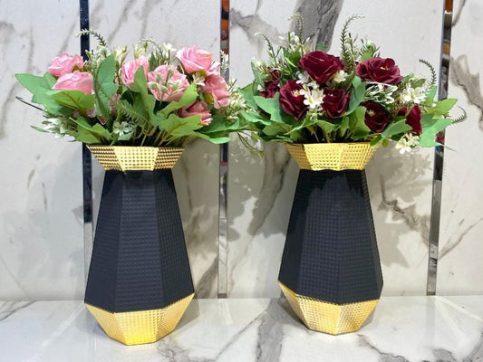 Fold & Matte Black Vase