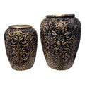 Handcrafted Decorative Brass Jars {Set Of 2}