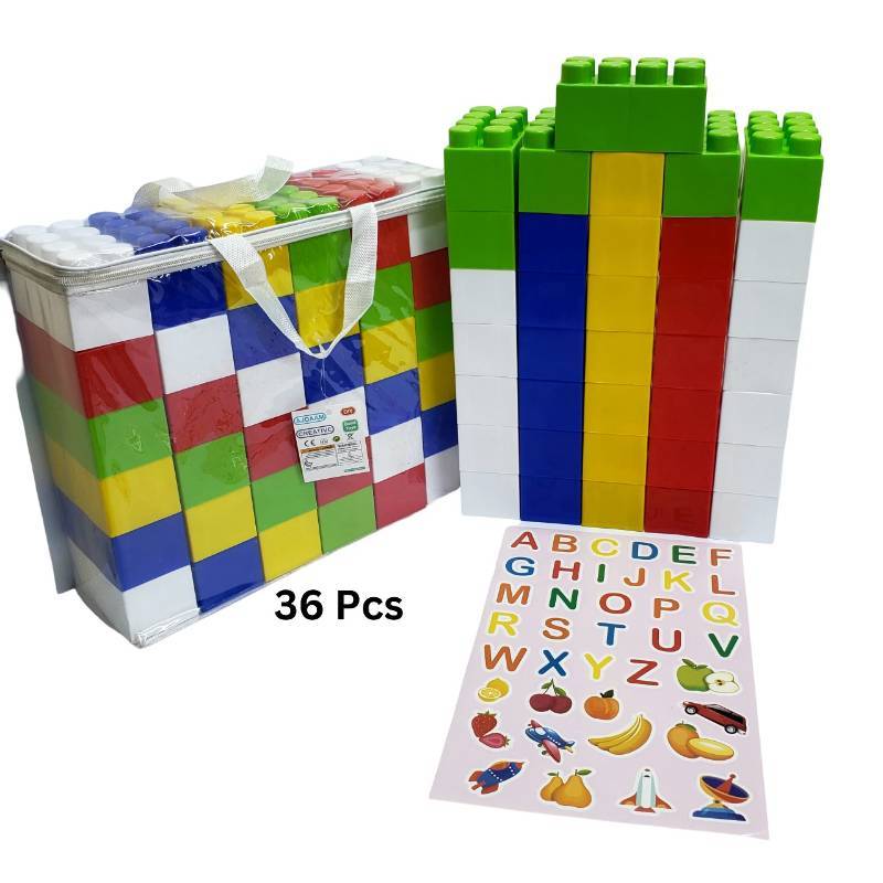 Jumbo Building Blocks 36 Pcs Zip-Bag