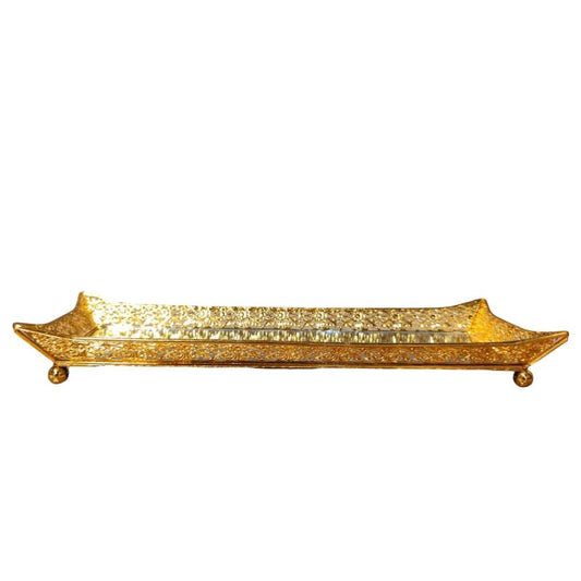 Gold Color Long Mirror Tray L