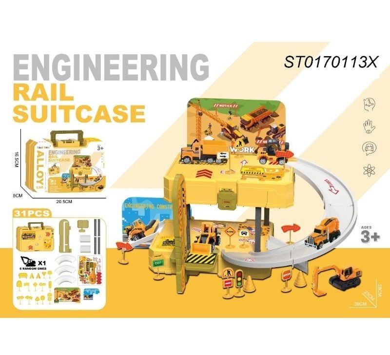 Parking Lot With 1 Metal Car Set,  Hc