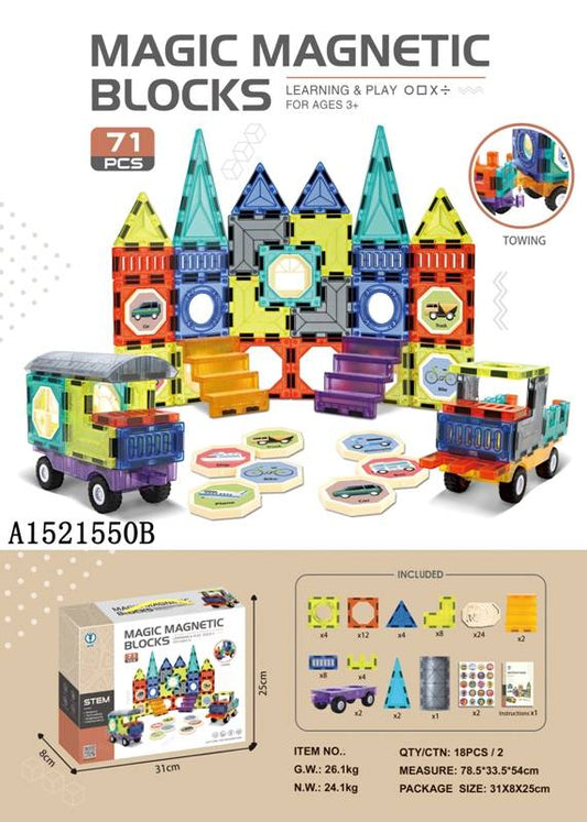 71Pcs Magnetic Blocks Set, P.Bx