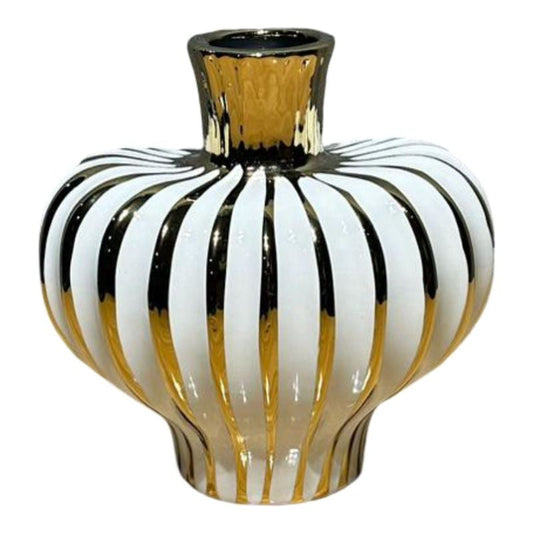 Ceramic Vase Medium White & Black Colour