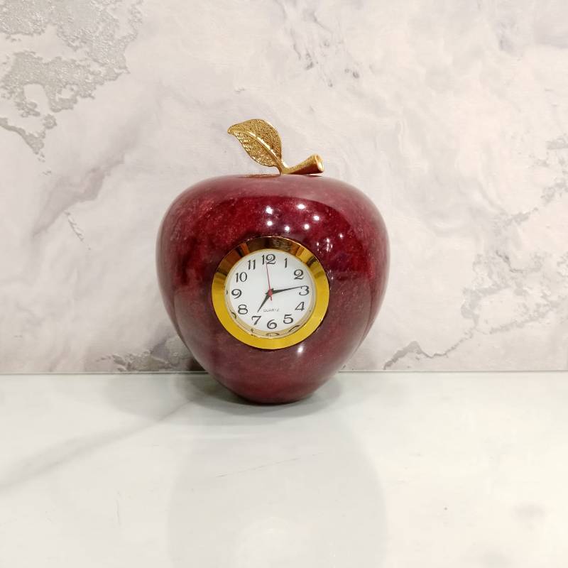 Marble Apple Clock -L Size