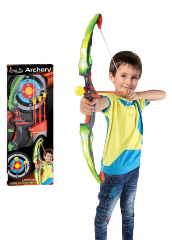 Archery Set W/ Light, W/Out 2*Aaa, T.Bx