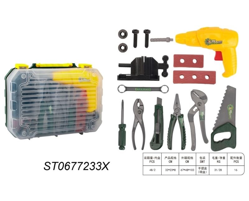 Tool Set,16Pcs,Plastic,Box