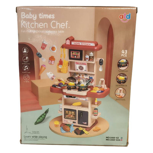 Kitchen Set,W/Music &Light&Spray,Pink Co