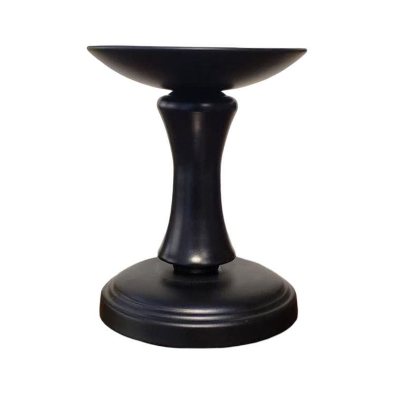 Matte black pillar candle holder