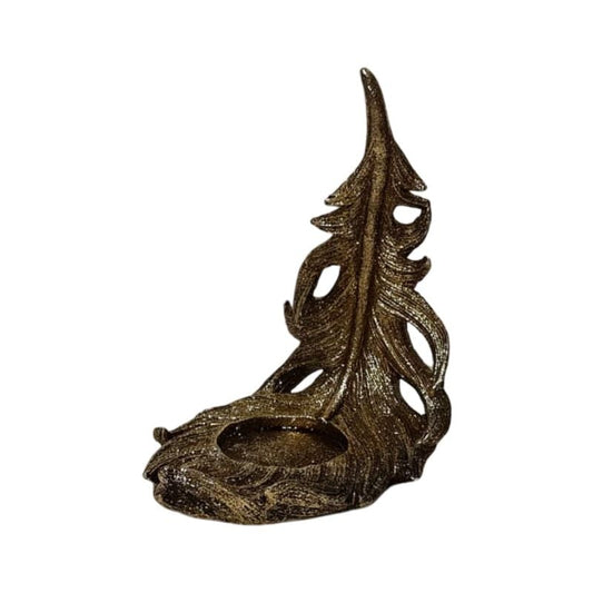 Resin Leaf Candle Stand Extra Small