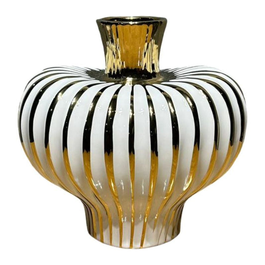 Ceramic Vase Large White & Black Colour