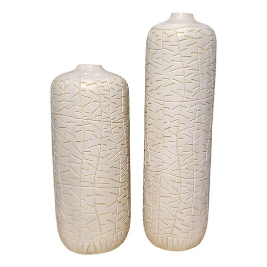 Textured Resin Vase 2 Pcs Set