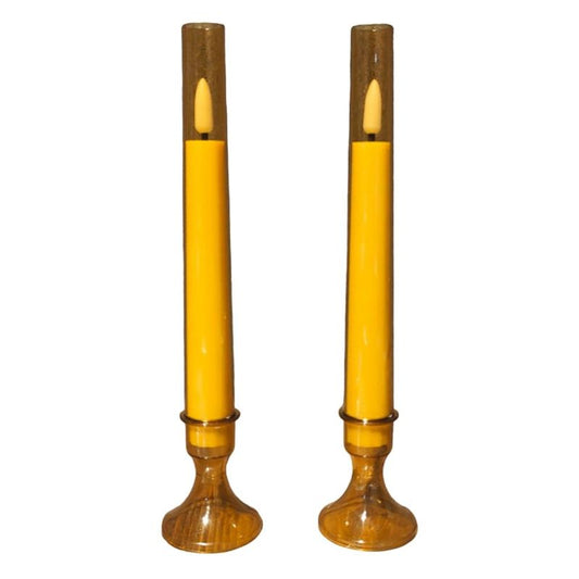 Dinner Candle With Tube Yellow