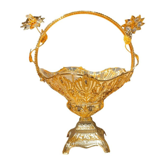 Metal And Glass Fruit Bowl Or Basket