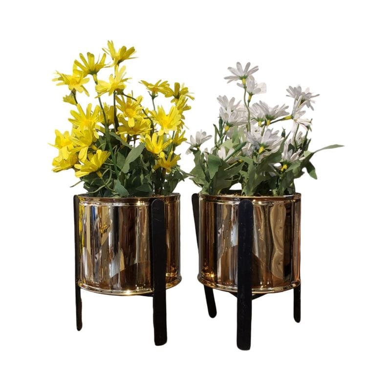 Circular Golden Pot Medium 1 {Each Piece}