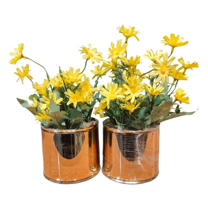 Circular Golden Pot Medium {Each Piece}