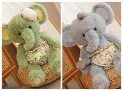 Elephant Green Blue 45Cm