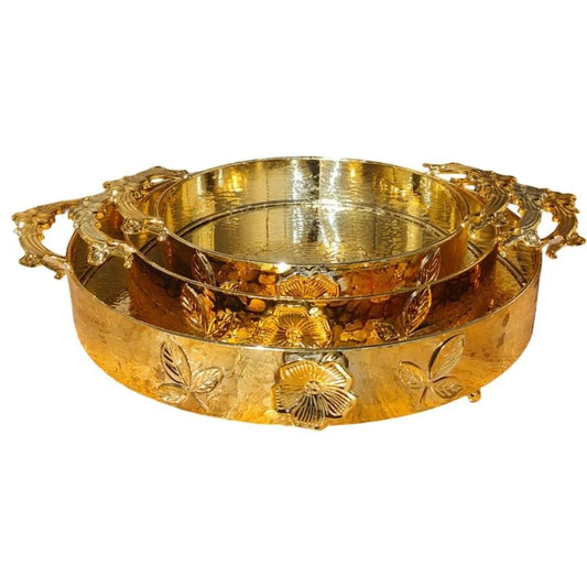 Round Large Heavy 3 Pcs Tray Set