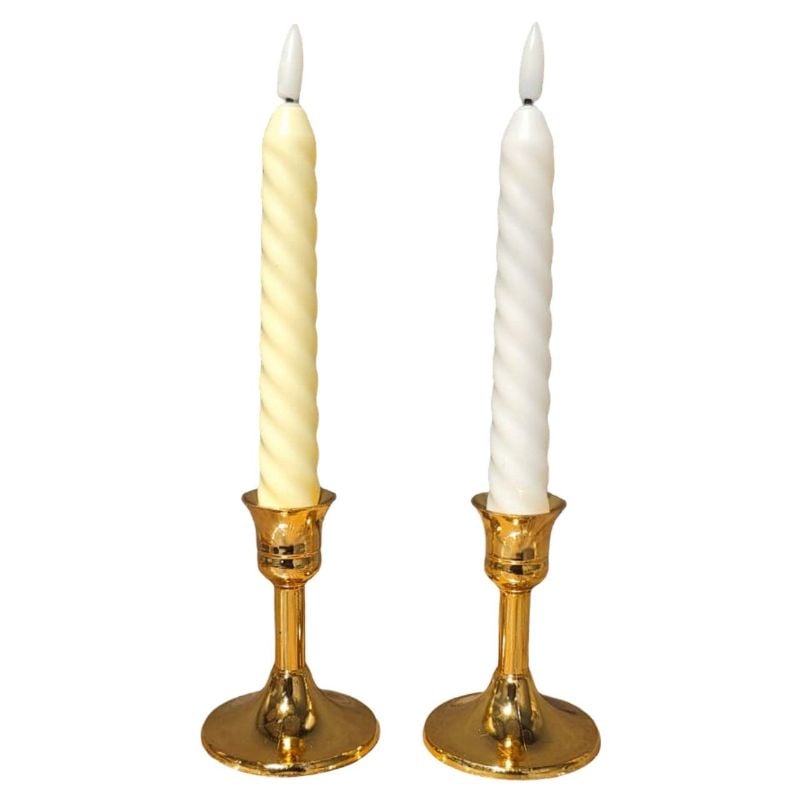 Spiral Design Dinner Candle With Stand {Each Piece}