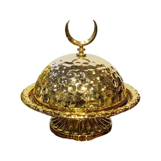 1 Piece Golden Platter With Lid