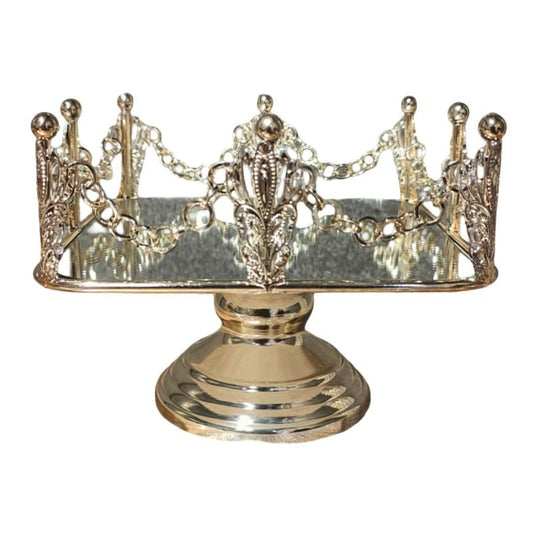 Mirrored Glass & Metal Vanity Or Serving