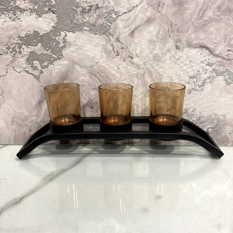 3 Steps Black Candle Stand