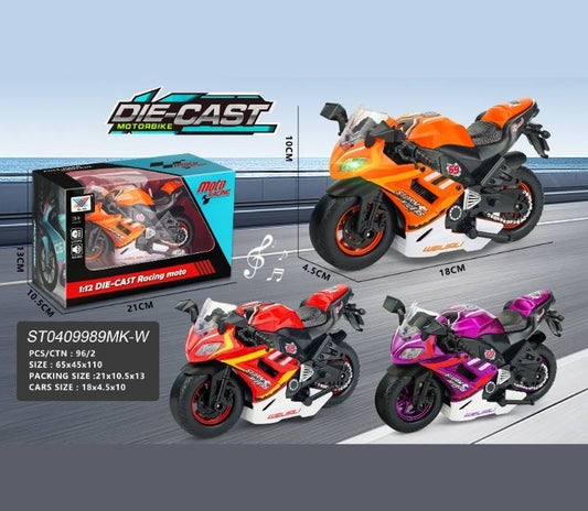 1:12 Pull Back Die Cast Motorcycle With