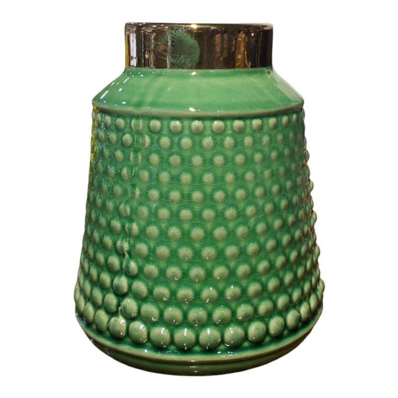 Green Circular Vase  Large W/O Bunch