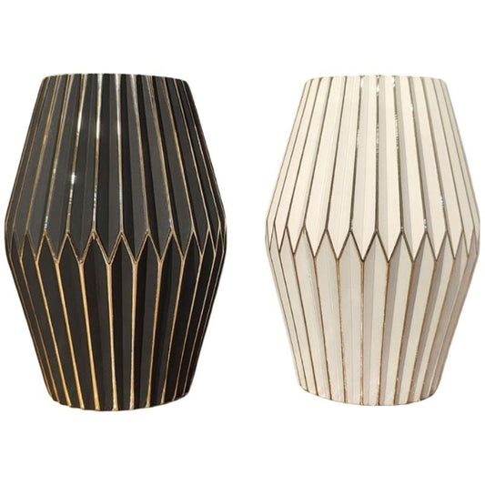 Vase White & Black 16 - 2 {Each Piece}