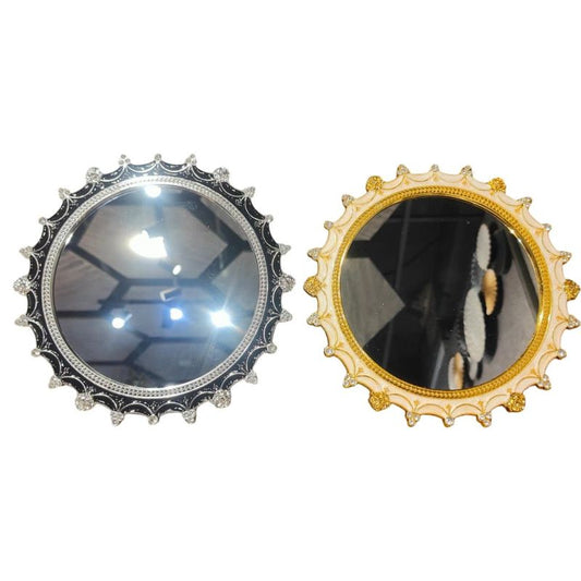 Royal Crest Jeweled Round Mirror