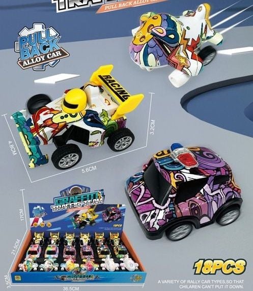 P/B Matel Car , 3Asst , 18Pcs/D.Bx