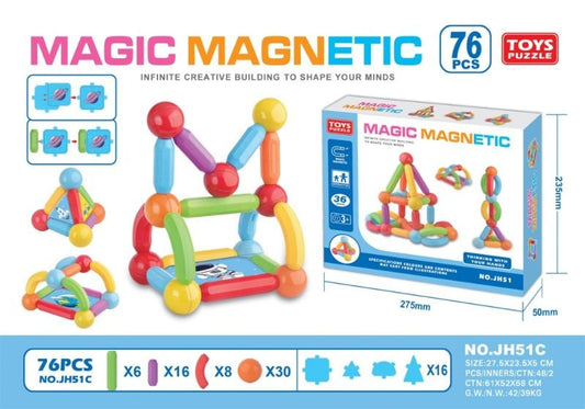 76Pcs Magic Magnetic Pb