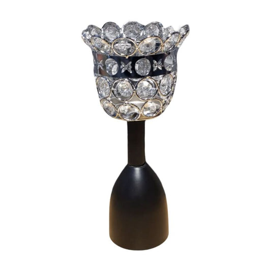 Silver Crystal Candle Stand {Medium Size}