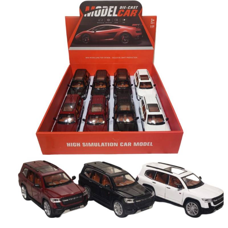 1:24 P/B Die-Cast Car,Open 6 Doors W/Light Sound.3 Colour Mix W/3*Ag13 8Pcs/D.Bx