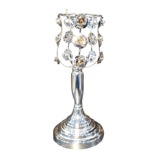 Silver-finished candle holder
