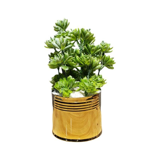 Each Piece Golden Pot With Bunch