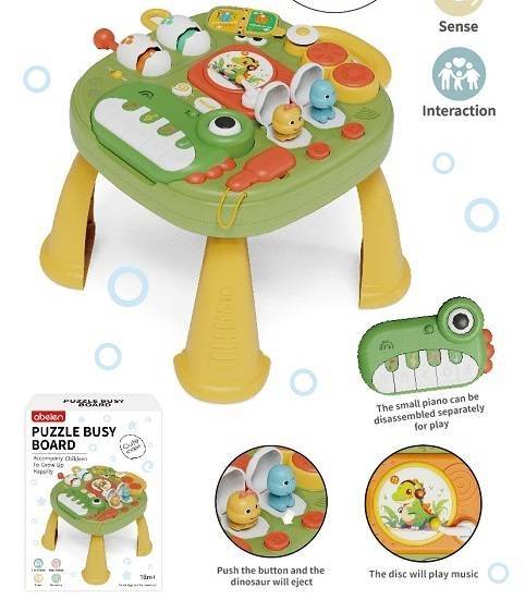 B/O Dinosaur Piano Play Desk,W/Light&Mus